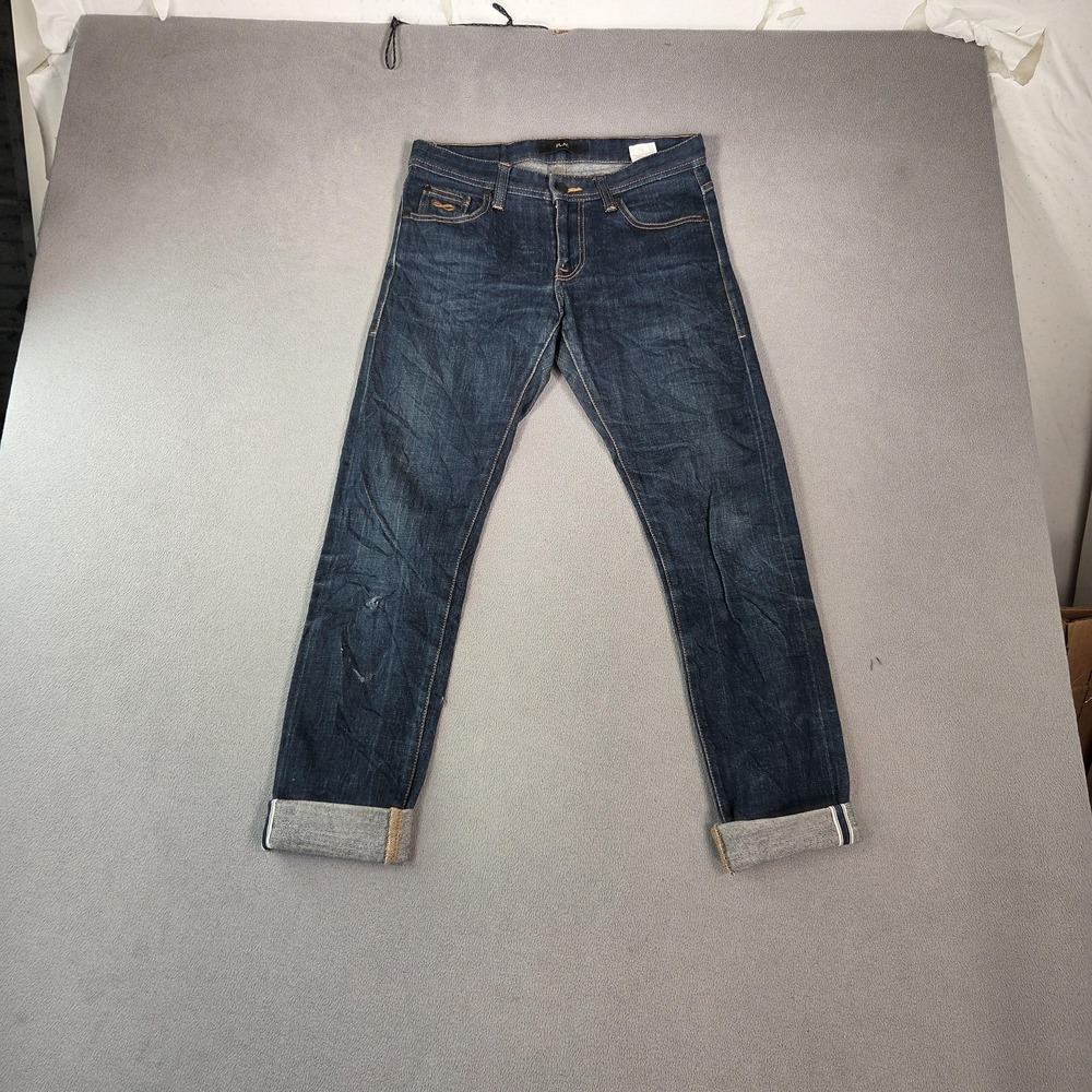 Selvedge Jeans Mens Indigo Blue Slim Raw‎ Selvedge Slim Fit Stretch Fits 28x30